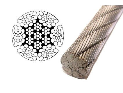 valcovane lano 16 mm 156 dratu svazek 250 m 29430