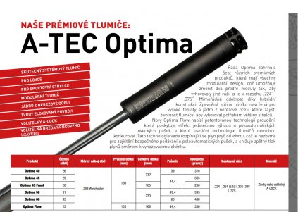 Tlumič A-TEC, model OPTIMA 45, modulový, pro ráže do .30" (7,62mm), na závit m16X1mm