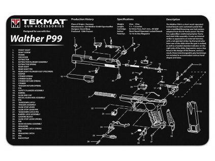 TEKMAT Walther P99 - Podložka na čištění zbraní