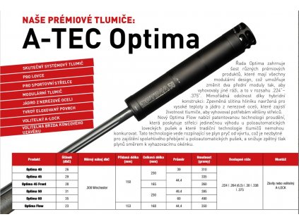 Tlumič A-TEC, model OPTIMA 45, modulový, pro ráže do 6,5mm, na závit M17X1mm