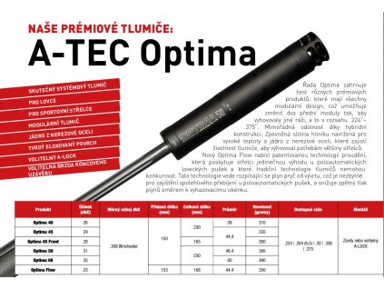 Tlumič A-TEC, model OPTIMA 50, modulový, pro ráže do .223" (5,56mm), na závit M15x1mm