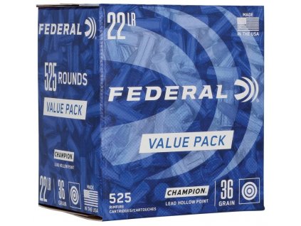 Náboj kulový Federal, Champion, .22LR, 36GR (2,33g), HP, balení 525ks