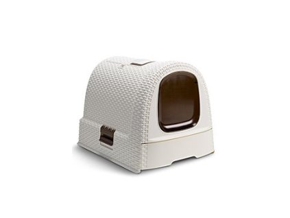Curver WC kočka kryté domek Rattan 39x39x51cm mocha