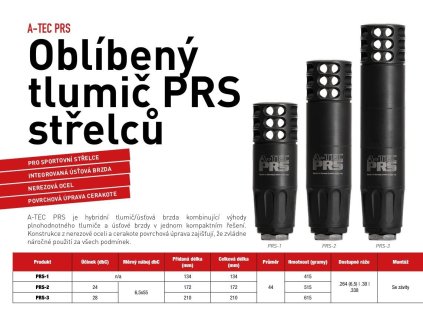 Tlumič A-TEC, PRS 2 modulový, hybridní s úsťovou brzdou, ráže do .338" (8,5mm) , 3/4"-24