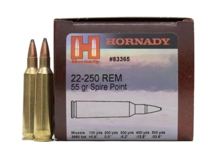 Náboj kulový Hornady, Custom, .22.250 Rem., 55GR (3,56g), SP