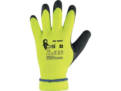 ROXY WINTER rukavice zimní máčené v latexu černo-ž (Varianta ROXY WINTER rukavice zimní máčené v latexu černo-ž)