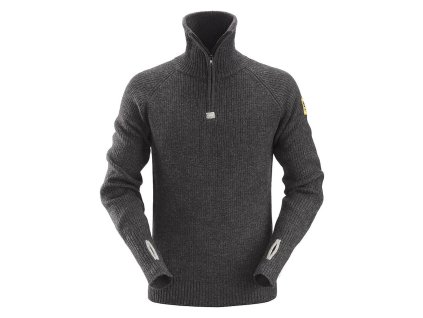 Svetr s 1/2 zipem šedý L (Varianta Svetr s 1/2 zipem šedý L)