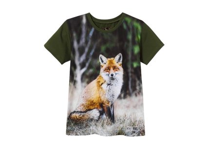 zielony t shirt z lisem dla dzieci wadera