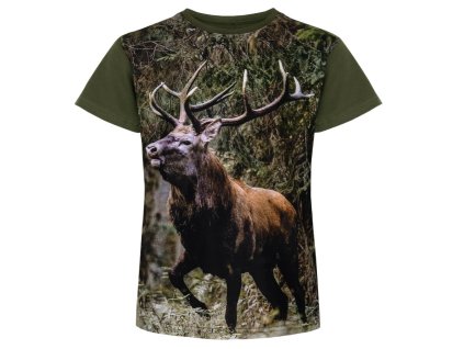 zielony t shirt z jeleniem dla dzieci wadera