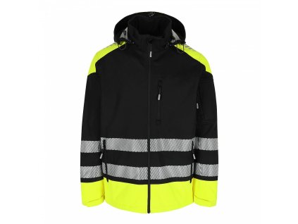 SOLAR HV softshel bunda černá/HV žlutá XL (Varianta SOLAR HV softshel bunda černá/HV žlutá XL)