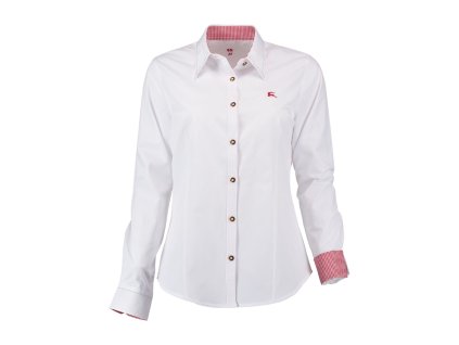 Trachten dámská košile bílá s červenou výšivkou jelena