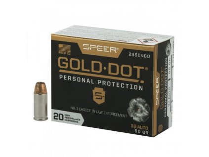 Náboj kulový Speer, Personal Protection, 7,65mm Br., 60GR, Gold Dot
