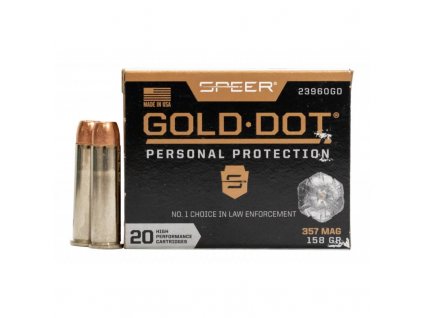 Náboj kulový Speer, Personal Protection, .357 Mag., 158GR (10,2g), Gold Dot HP