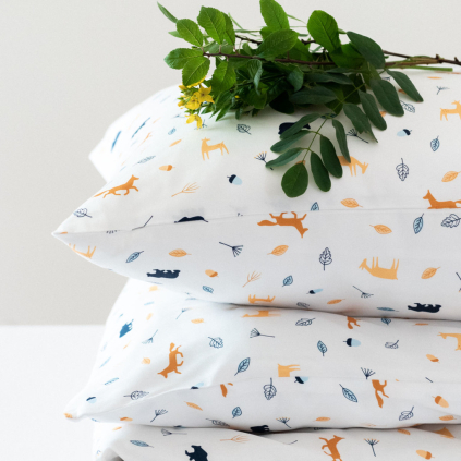 Premium povlečení na jednolůžko - Zvířátka v lese