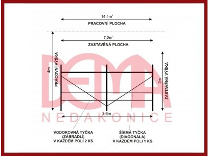 1. Kostka lešení 14,4m2