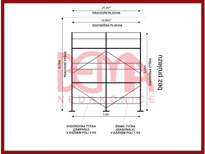 Lešení kostka 24,3m2 bez průlezové podlážky