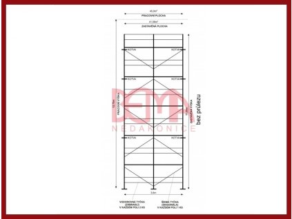 Lešení kostka bez průlezoví podlážky 45,9m2