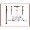 Stavební stojka lakovaná červená výška 0,5 m výsun až 0,8 m
