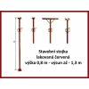 Stavební stojka lakovaná červená výška 0,8 m výsun až 1,3 m