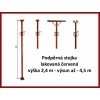Podpěrná stojka lakovaná červená výška 2,4 m výsun až 4,5 m