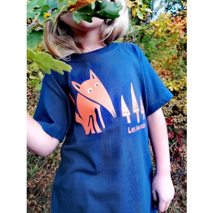 Dětské tričko "Lišák" modrá