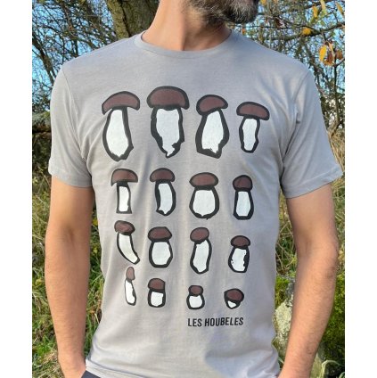 Pánské tričko "Hřiby" šedé