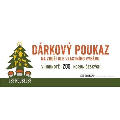 Dárkový poukaz v hodnotě 200, 500, 1000 nebo 2000 Kč