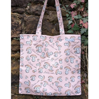 Taška nejen na houby "Hříbky" - světle růžová