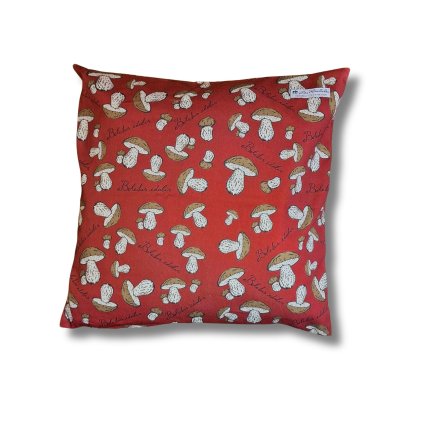 Polštář "Hřiby" - vínový