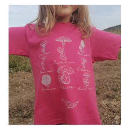 Dětské tričko "Mykologické" růžové