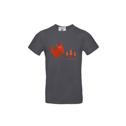 Pánské tričko "Lišák" tmavě šedá