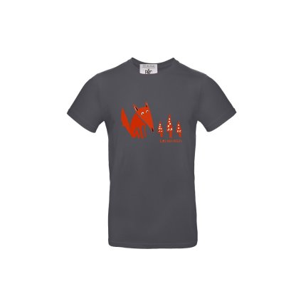 Pánské tričko "Liškák" tmavě šedá