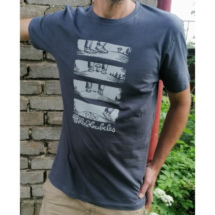 Pánské tričko "Houbařův sen" - tmavě šedá