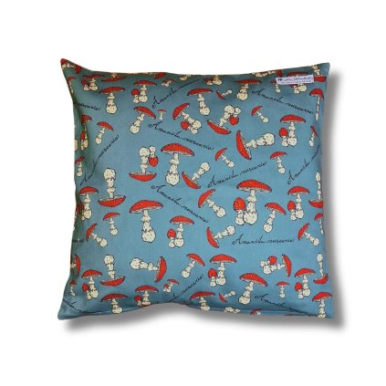 Polštář "Muchomůrky" - modrý