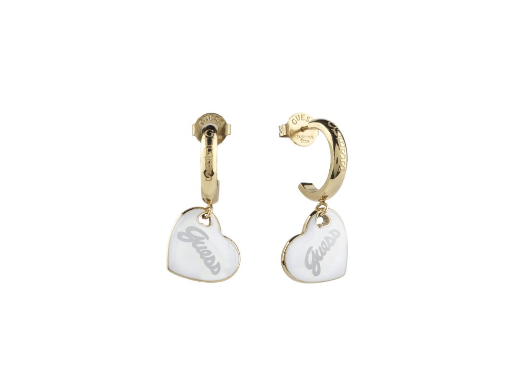 guess-nausnice-vintage-1184033-biele-so-zlatym-srdiecka