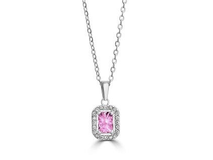 damsky-nahrdelnik-s-ruzovym-zirkonom-z-ocele