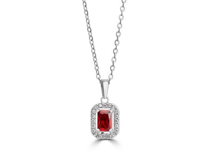 damsky-nahrdelnik-s-cervenym-zirkonom-z-ocele