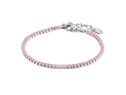 damsky-tenisovy-naramok-s-ruzovymi-zirkonmi-z-ocele