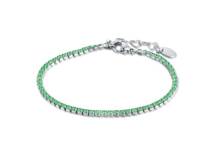 damsky-tenisovy-naramok-so-zelenymi-zirkonmi-z-ocele