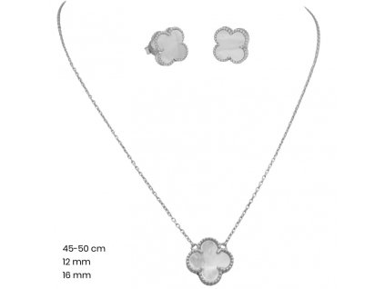 strieborny-set-nausnice-a-nahrdelnik-s-bielym-stvorlistkom-40140201