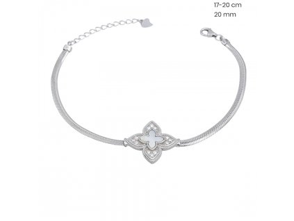 strieborny-naramok-s-bielou-kvetinkou-a-cirymi-zirkonmi-40152401
