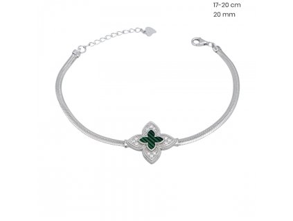 strieborny-naramok-so-zelenou-kvetinkou-a-cirymi-zirkonmi-40152403
