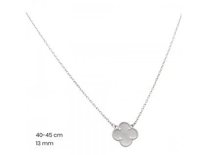 strieborny-nahrdelnik-s-bielym-stvorlistkom-40167501