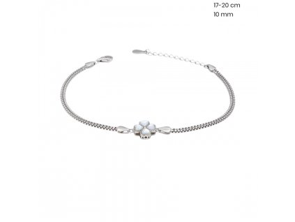 strieborny-naramok-s-bielou-kvetinkou-40165801