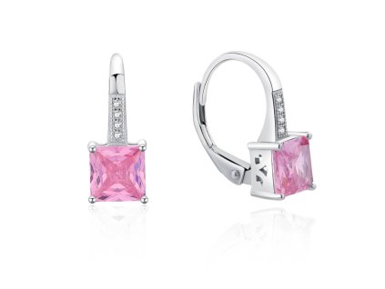 strieborne-nausnice-s-velkym-ruzovym-zirkonom-a-malymi-cirymi-zirkonmi-e0000667
