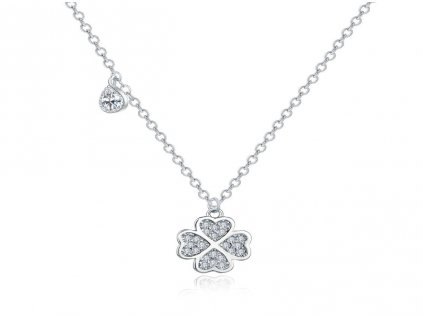 strieborny-nahrdelnik-stvorlistok-zdobeny-cirymi-zirkonmi-s-priveskom-n0000262-ozdoba-pre-zenu