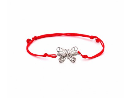 snurkovy-naramok-s-motylom-zdobeny-cirymi-zirkonmi-zo-striebra-sn003-krasny-cervena-snurka