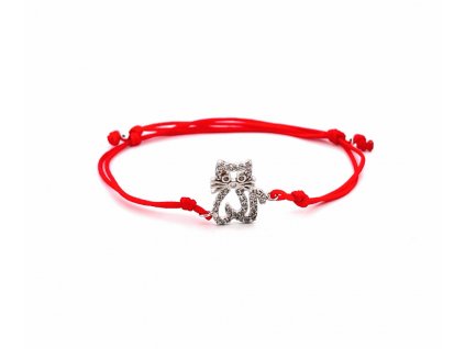 snurkovy-naramok-s-mackou-zdobeny-cirymi-zirkonmi-zo-striebra-sn010-cervena-snurka