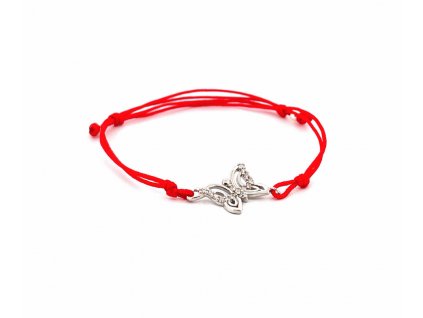 snurkovy-naramok-s-motylom-zdobeny-cirymi-zirkonmi-zo-striebra-sn023-cervena-snurka