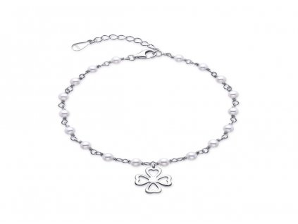 strieborny-naramok-stvorlistok-s-retiazkou-zdobenou-perlickami-b0001549-elegantny-naramok